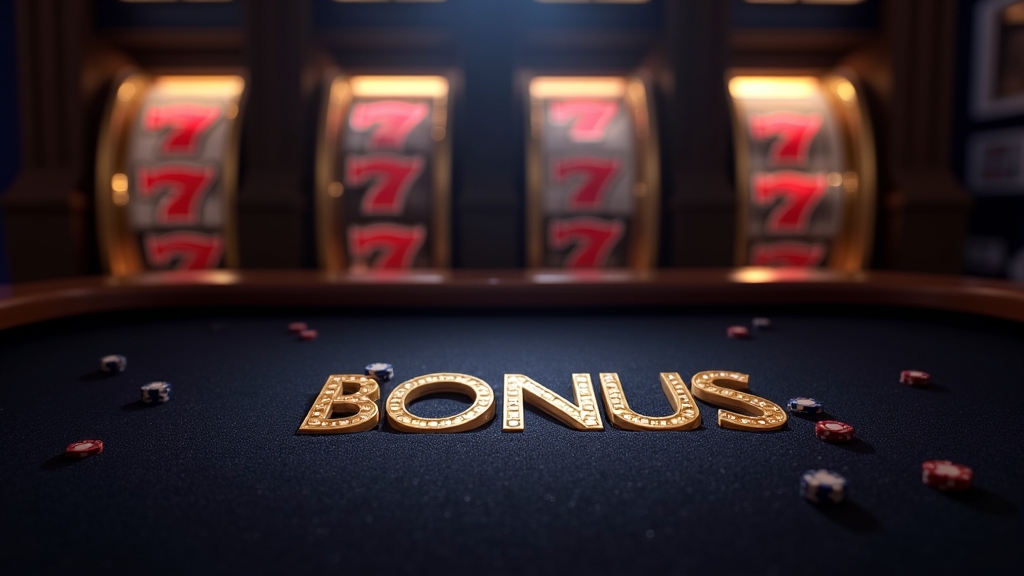 Tabla de condiciones del bono con ambiente de casino oscuro