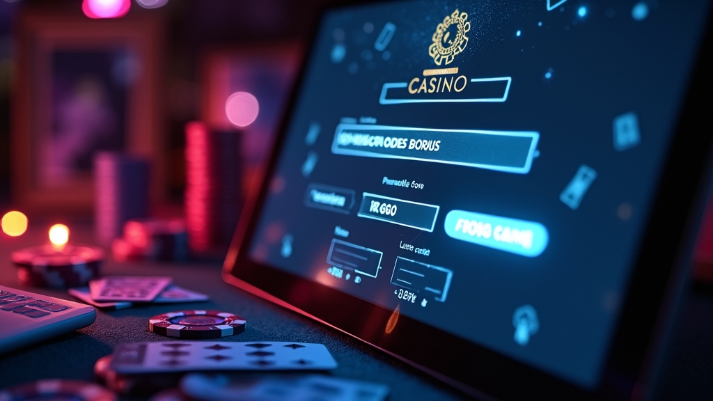 Formulario de registro con campo para código promocional en un casino oscuro