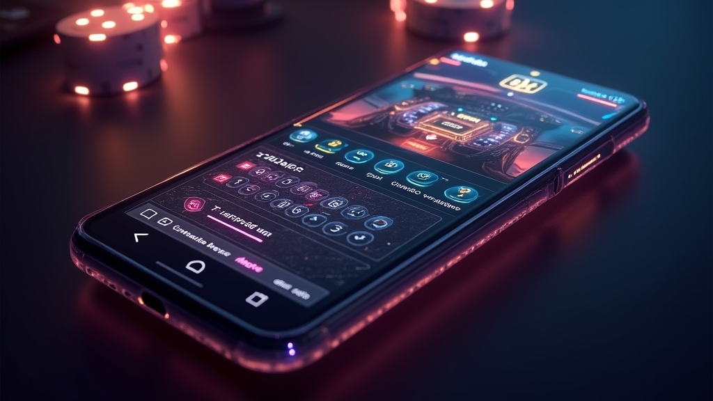 Interfaz de una app de casino en un móvil Android con menús claros y acceso rápido